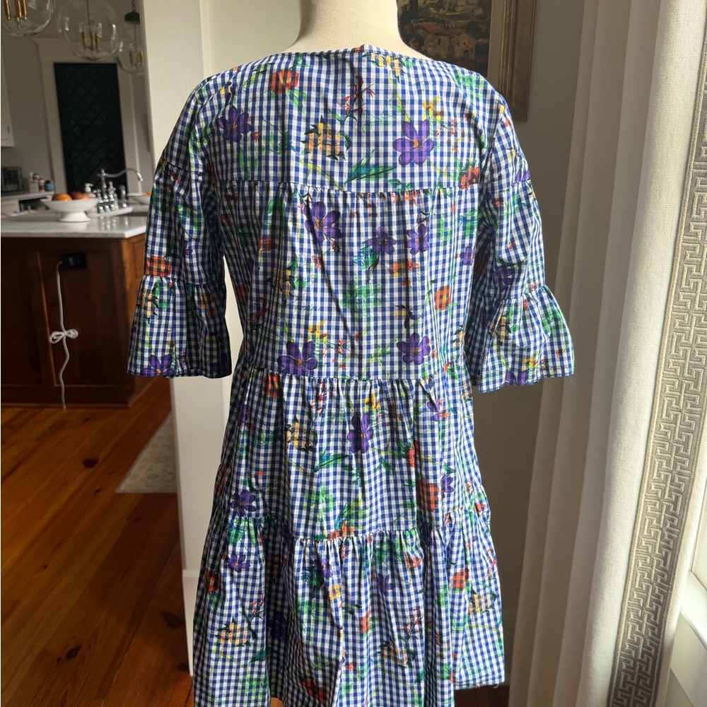 Romeo & Juliet Couture Blue Checkered Floral Dress - Picture 6 of 9